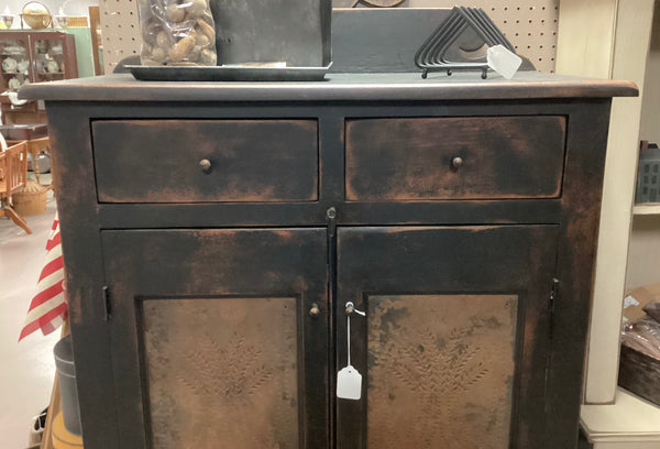 Primitive Style Wheat Tin Pie Safe