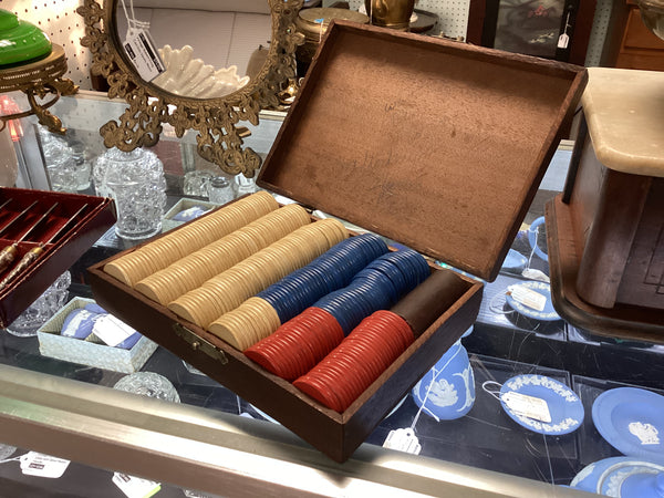 Antique Poker Chip Boxed Set