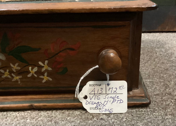 Hand Painted Wooden Box w/ Drawer