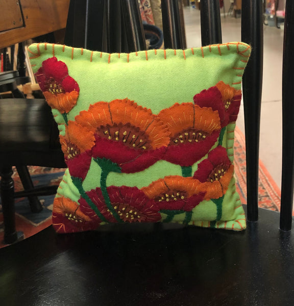 Poppies 8" Felt Pillow