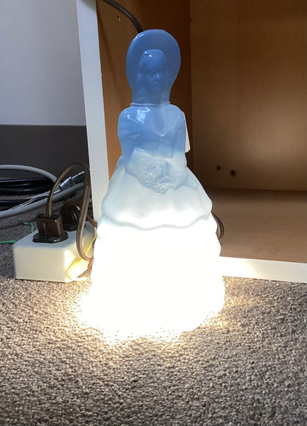 Blue Glass Southern Belle Boudoir Lamp
