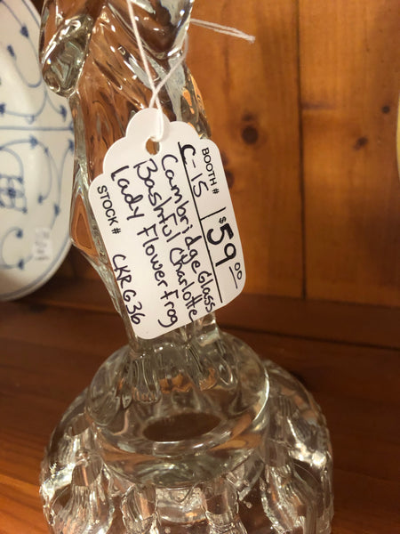Cambridge Glass Bashful Charlotte Vintage Figural Flower Frog