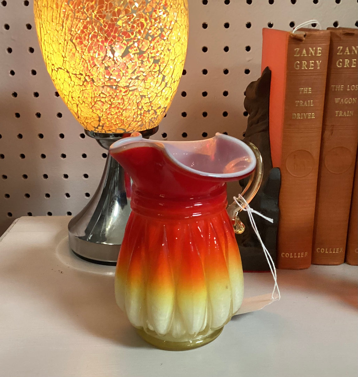 Vintage Amberina Glass Pitcher Hand Blown Art Glass Kanawha Glass Company  West Virginia USA -  Finland