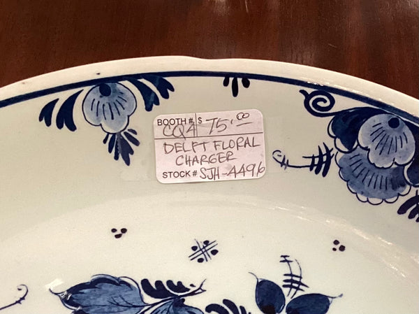 Delft Blue and White Floral Charger