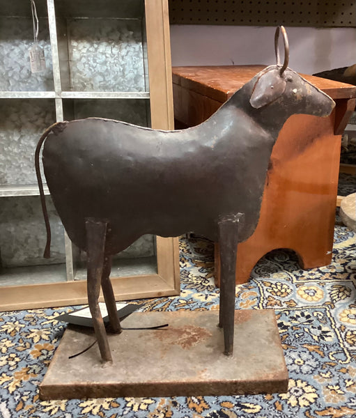 Metal Folk Art Goat Sculpture