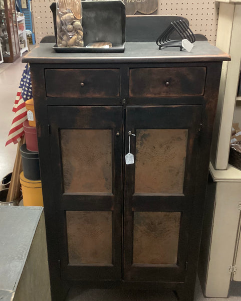 Primitive Style Wheat Tin Pie Safe