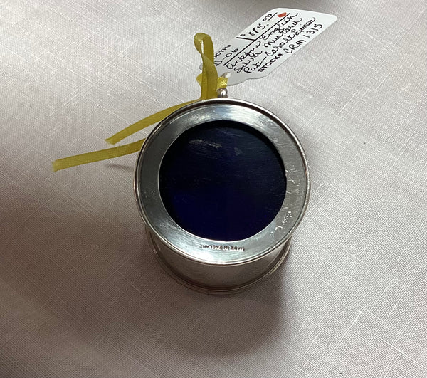 Antique English Silver Mustard Pot with Cobalt Liner