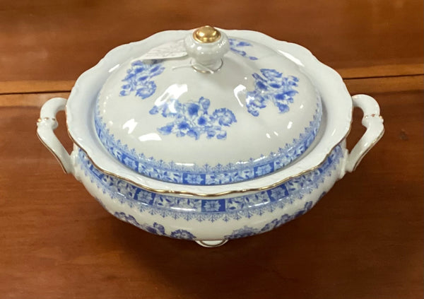 Blue & White Vintage Seltman & Weiden Covered Vegetable Bowl