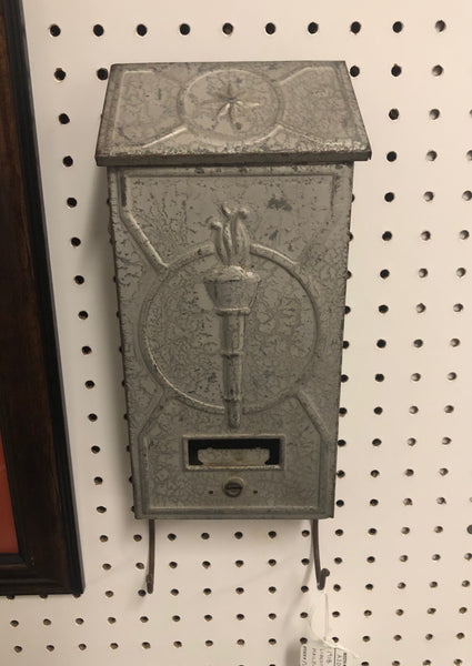 Antique 1918 Liberty Torch Metal Mailbox