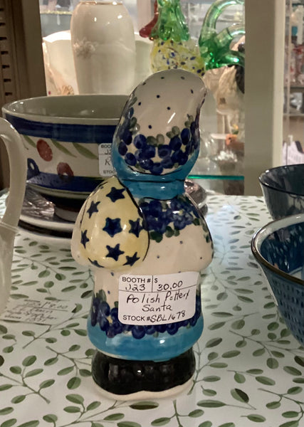 Polish Pottery Santa Figurine