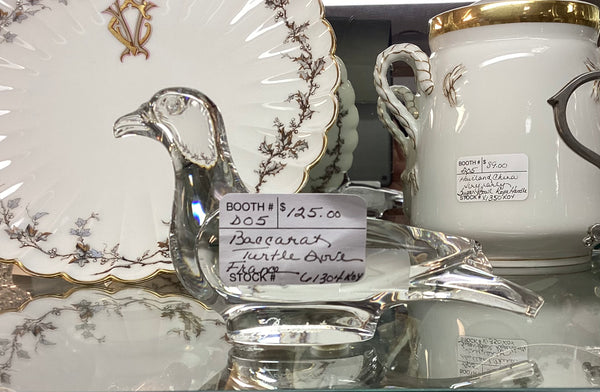 Baccarat Crystal Turtle Dove Paperweight