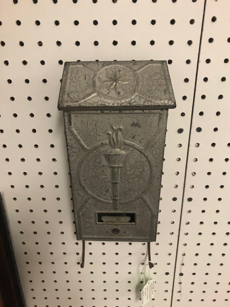 Antique 1918 Liberty Torch Metal Mailbox