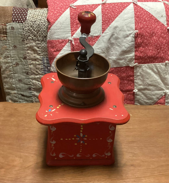Painted Wooden Coffee Grinder