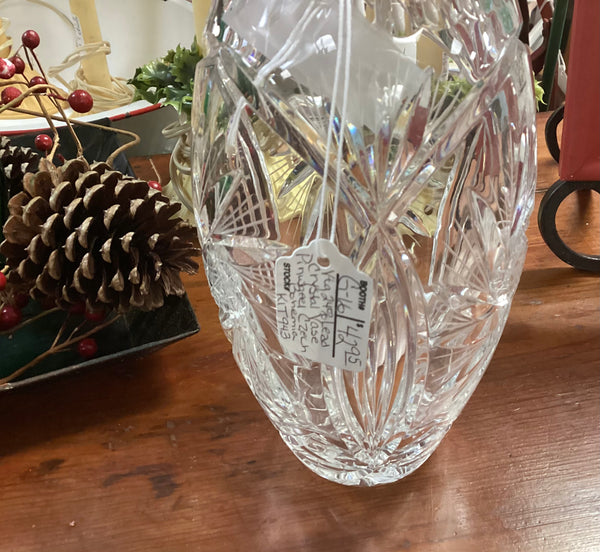 Czech Bohemia 24% Lead Crystal Pinwheel Vase