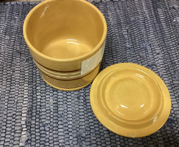 19th Century Yelloware Butter Crock w/ Lid