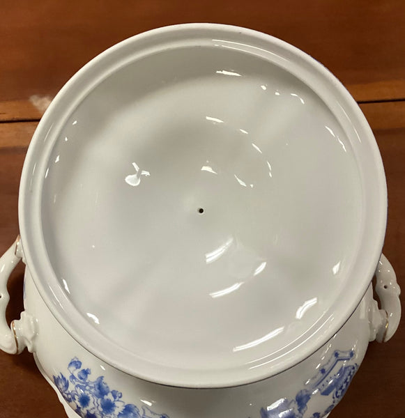 Blue & White Vintage Seltman & Weiden Covered Vegetable Bowl