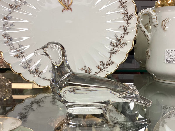 Baccarat Crystal Turtle Dove Paperweight