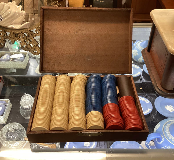 Antique Poker Chip Boxed Set