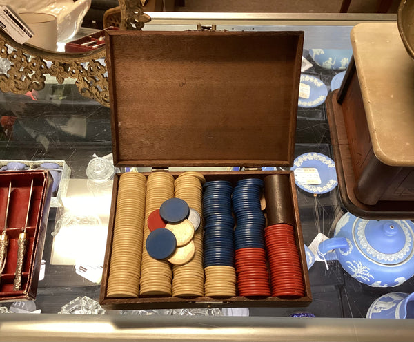 Antique Poker Chip Boxed Set