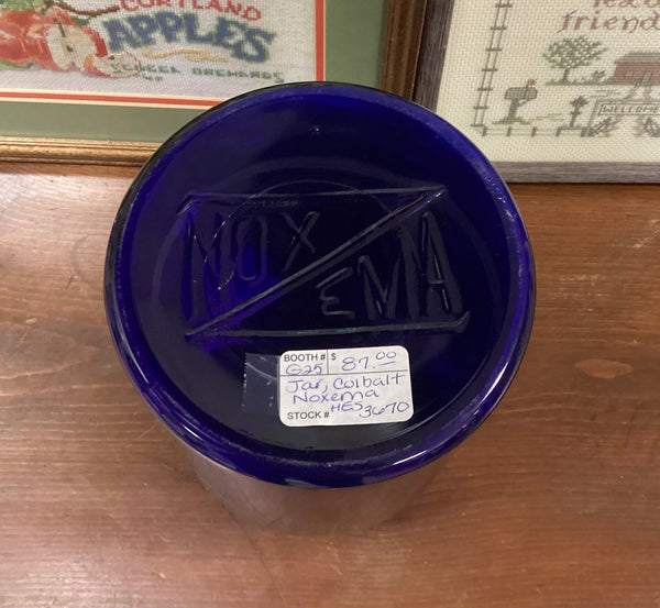 Cobalt Blue Vintage Advertising Noxzema Jar