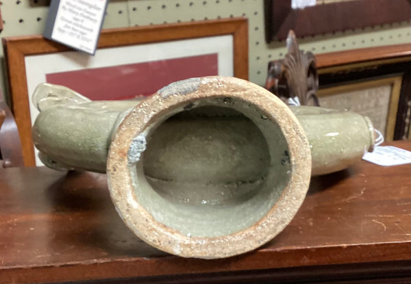 Folk Art Pottery Chicken Ring Jug