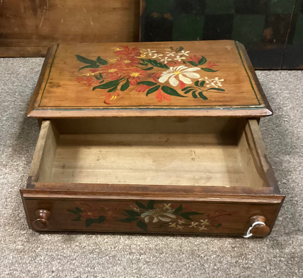 Hand Painted Wooden Box w/ Drawer
