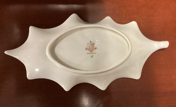 Belleek Pottery Holly Leaf Trinket/Candy Dish
