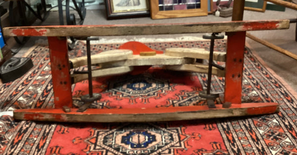 Painted Wooden Child's Rocking Horse