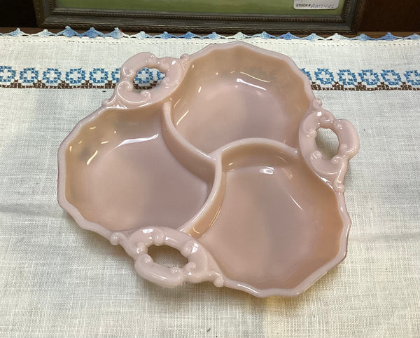 Cambridge Crown Tuscan Pink Divided Candy Dish w/ Lid