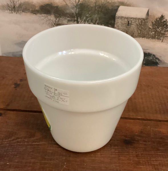 Jeannette Glass Company Opaque White Flower Pot