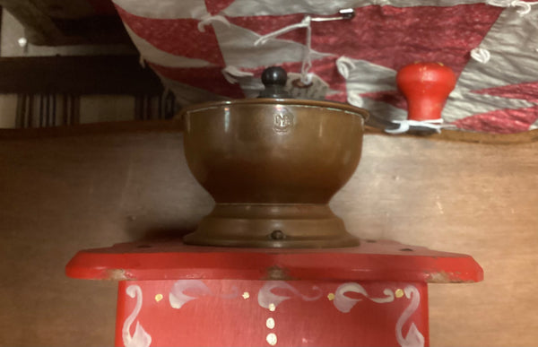 Painted Wooden Coffee Grinder