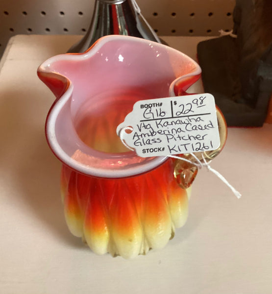 Kanawha Amberina Cased Glass Pitcher