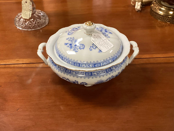 Blue & White Vintage Seltman & Weiden Covered Vegetable Bowl
