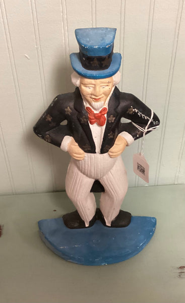 Painted Cast Iron Uncle Sam Door Stop