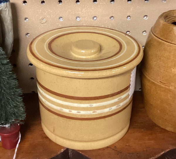 19th Century Yelloware Butter Crock w/ Lid