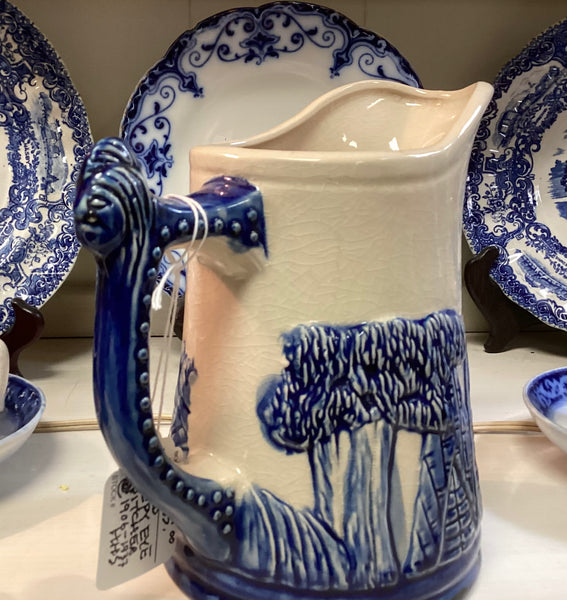 Old Sleepy Eye Cobalt & White Pitcher