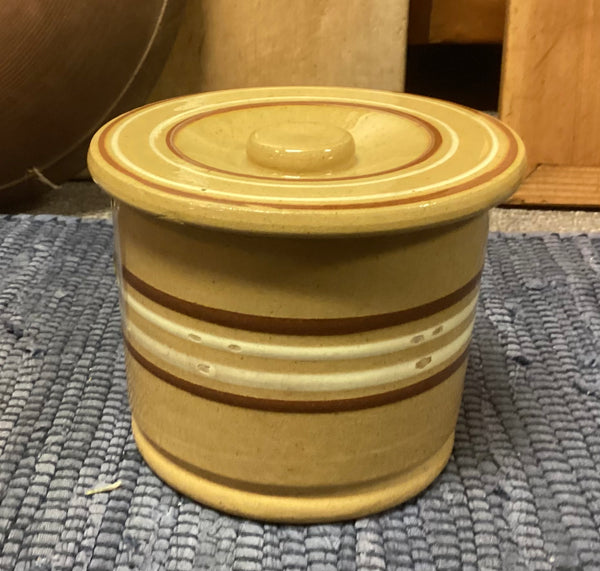19th Century Yelloware Butter Crock w/ Lid