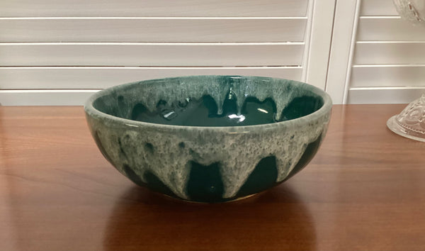 Watt Pottery #52 Green Drip Glaze Salad Bowl