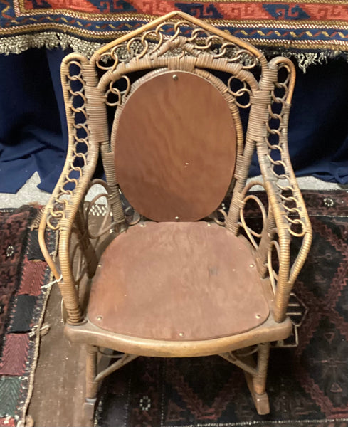 Circa 1920 Child’s Natural Wicker Rocking Chair
