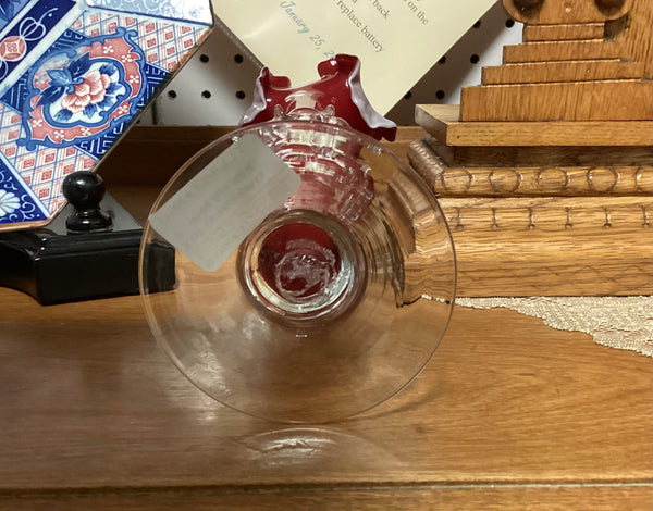 Red Cased Art Glass Bud Vase