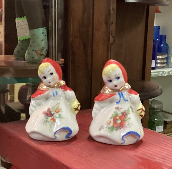 Little Red Riding Hood Vintage Salt and Pepper Set