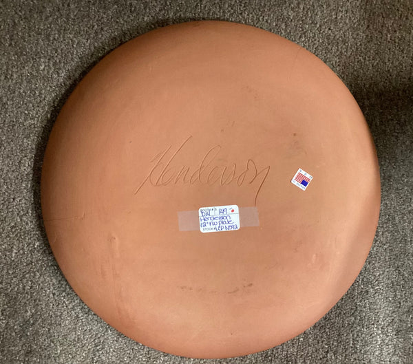 Henderson 12" Redware Sgraffito Flower Plate