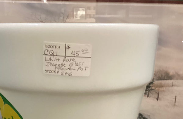 Jeannette Glass Company Opaque White Flower Pot