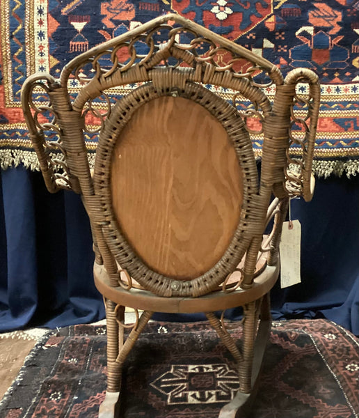 Circa 1920 Child’s Natural Wicker Rocking Chair