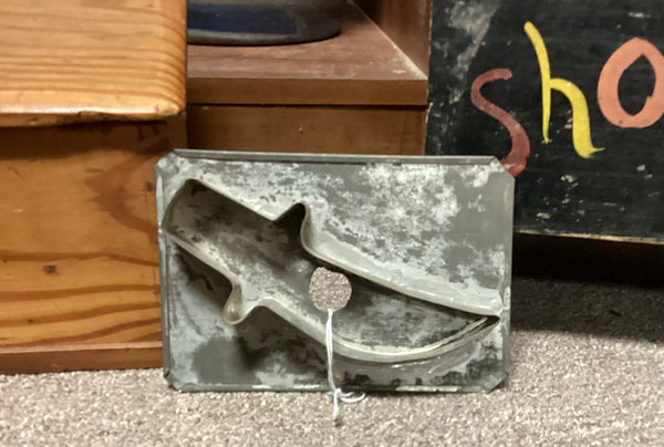 Flat Backed Vintage Metal Bowie Knife Shaped Cookie Cutter