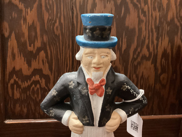Painted Cast Iron Uncle Sam Door Stop