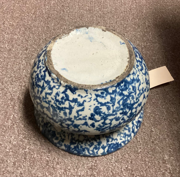 Blue Stoneware Spittoon Circa 1860