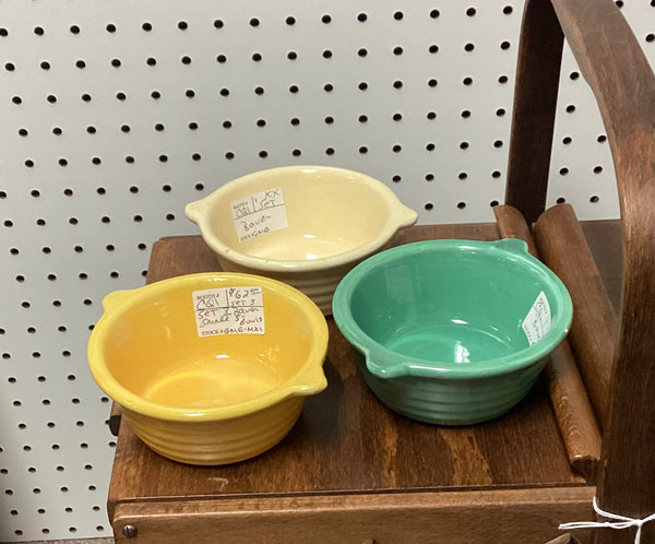 3-Piece Set Vintage 5" Bauer Pottery Lug Handled Bowls