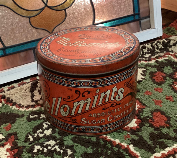 Antique Metal Advertising Tin 5 lbs Mellomints