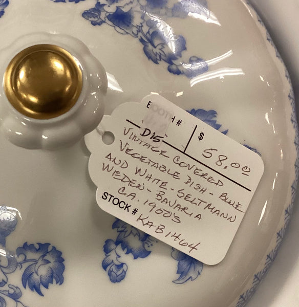 Blue & White Vintage Seltman & Weiden Covered Vegetable Bowl